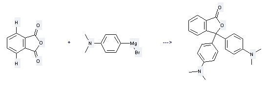 4-(N,N-Dimethyl)anilinemagnesium bromide can react with Phthalic acid anhydride to get 3,3-Bis-(4-dimethylamino-phenyl)-3H-isobenzofuran-1-one